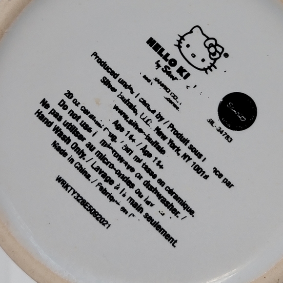 Hello Kitty Silver Buffalo Sanrio Rainbow Dots Sculpted Bow Handle Ceramic Mug - Picture 7 of 12